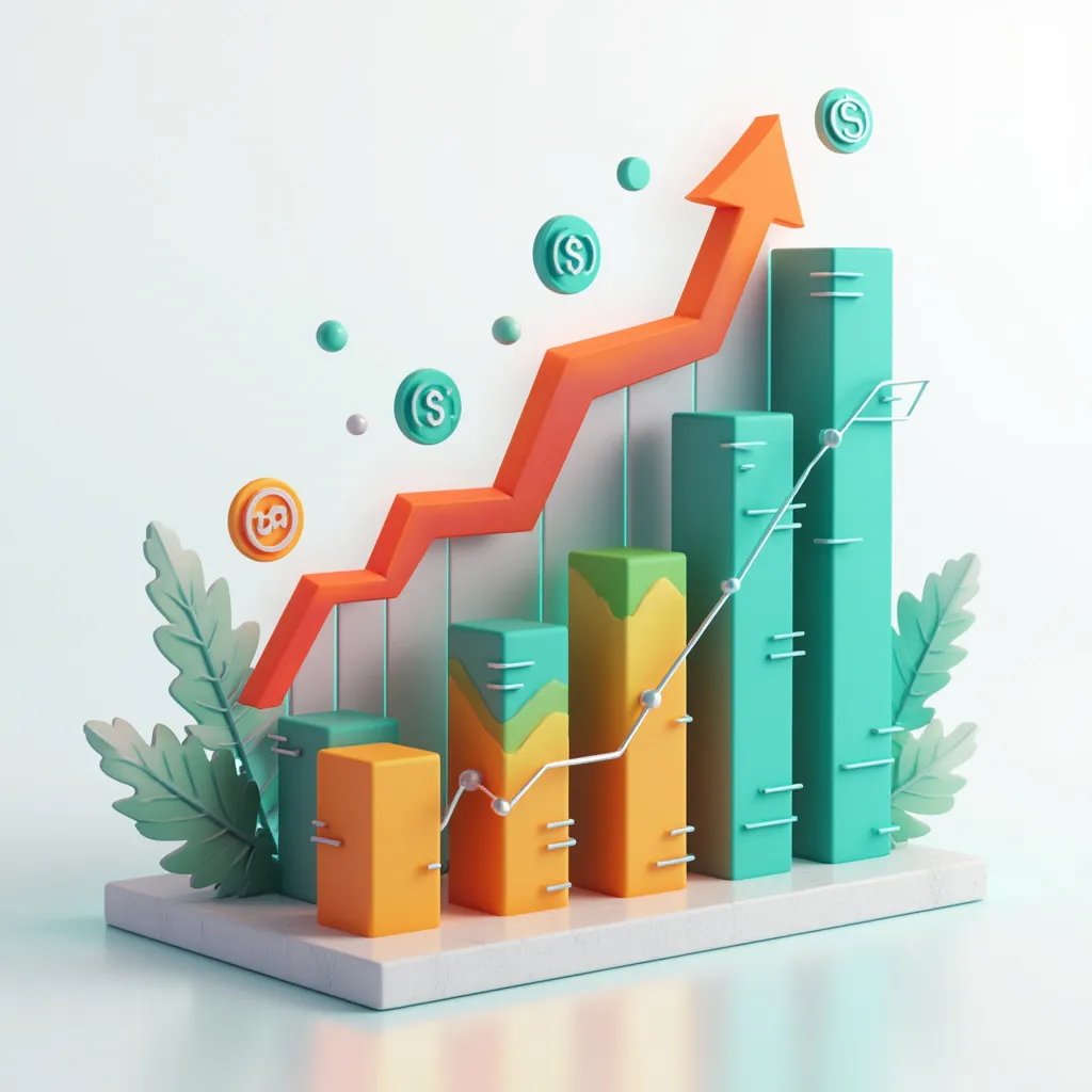 Gráfico de barras ascendente simbolizando crecimiento de inversión