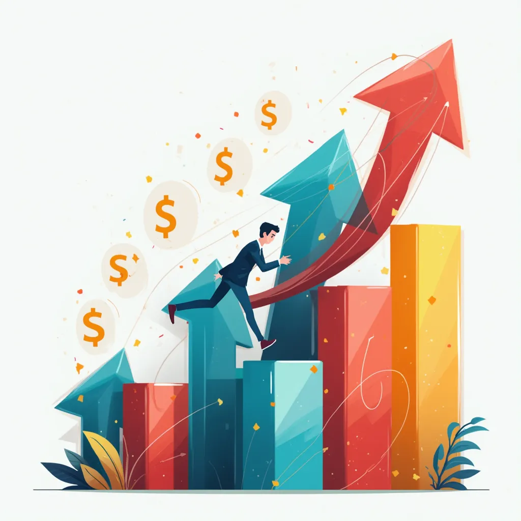 Gráfico de crecimiento empresarial ascendente